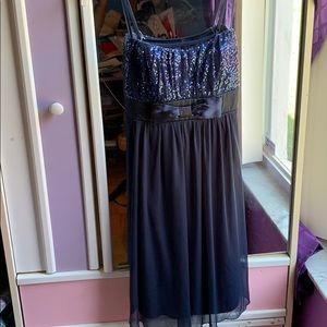 Blue dress above knee